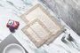 Mijölnir Juego de alfombrillas de baño de algodón 2 piezas crema